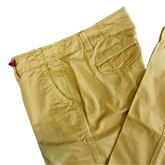 Gap Essential Classic Cut Straight Leg Yellow Khaki Trouser Slant Front Pockets - Picture 11 of 16